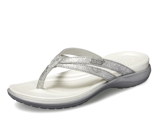 crocs silver sandals