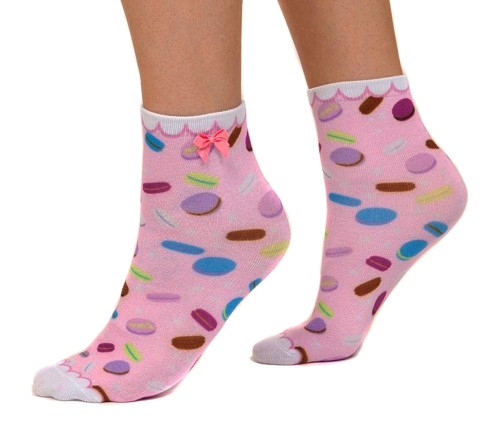 Irregular Choice Sockadelic Macaron Pink Ankle Socks - KissShoe