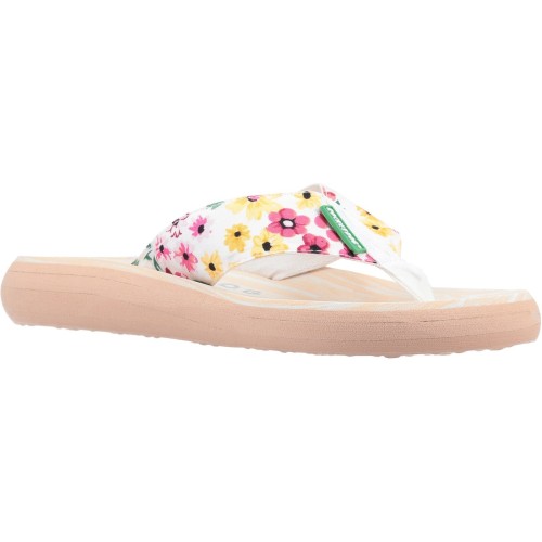 Rocket Dog Spotlight Margate White Floral Comfort Flip Flops - KissShoe