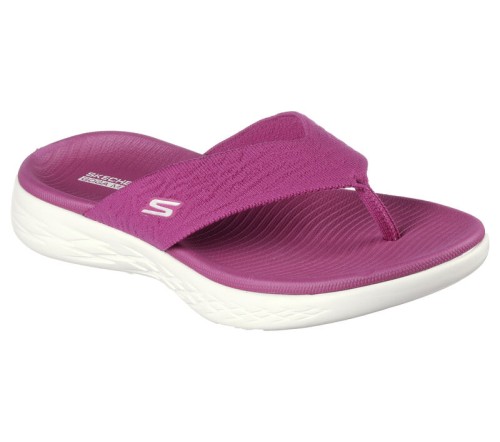 Skechers On The Go 600 Sunny Fuchsia Purple Comfort Sandals Flip Flops KissShoe