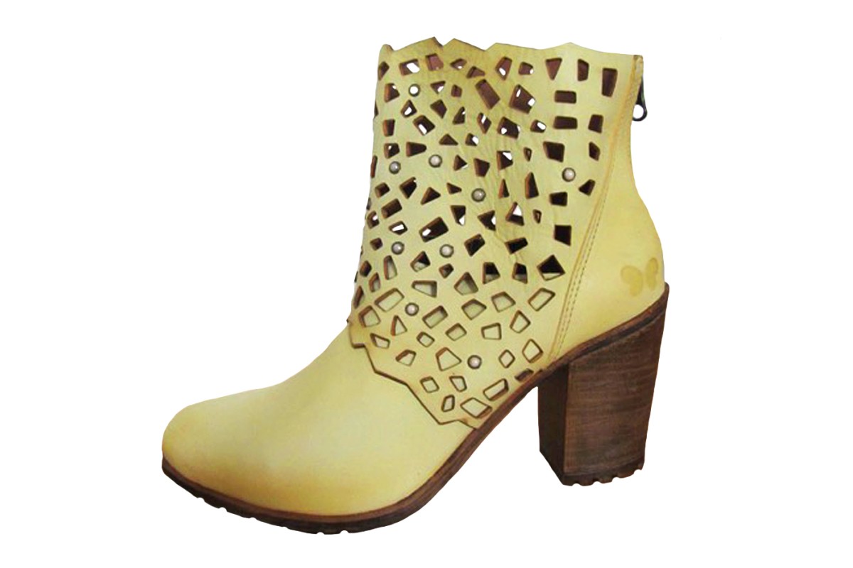 yellow high heel boots
