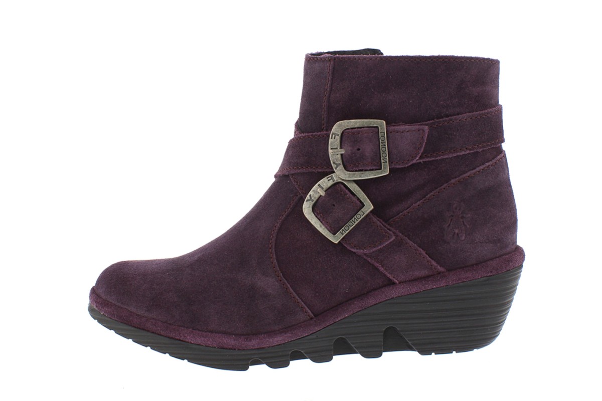 Fly London Perz Purple Oil Suede Wedge 