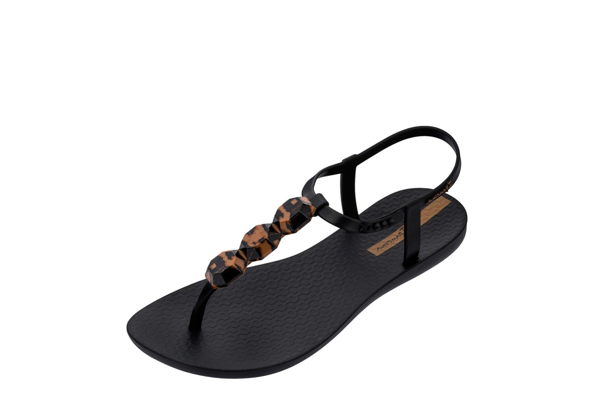 Ipanema Charm Sandal 23 Black Marble Bar Flat Sandals - KissShoe