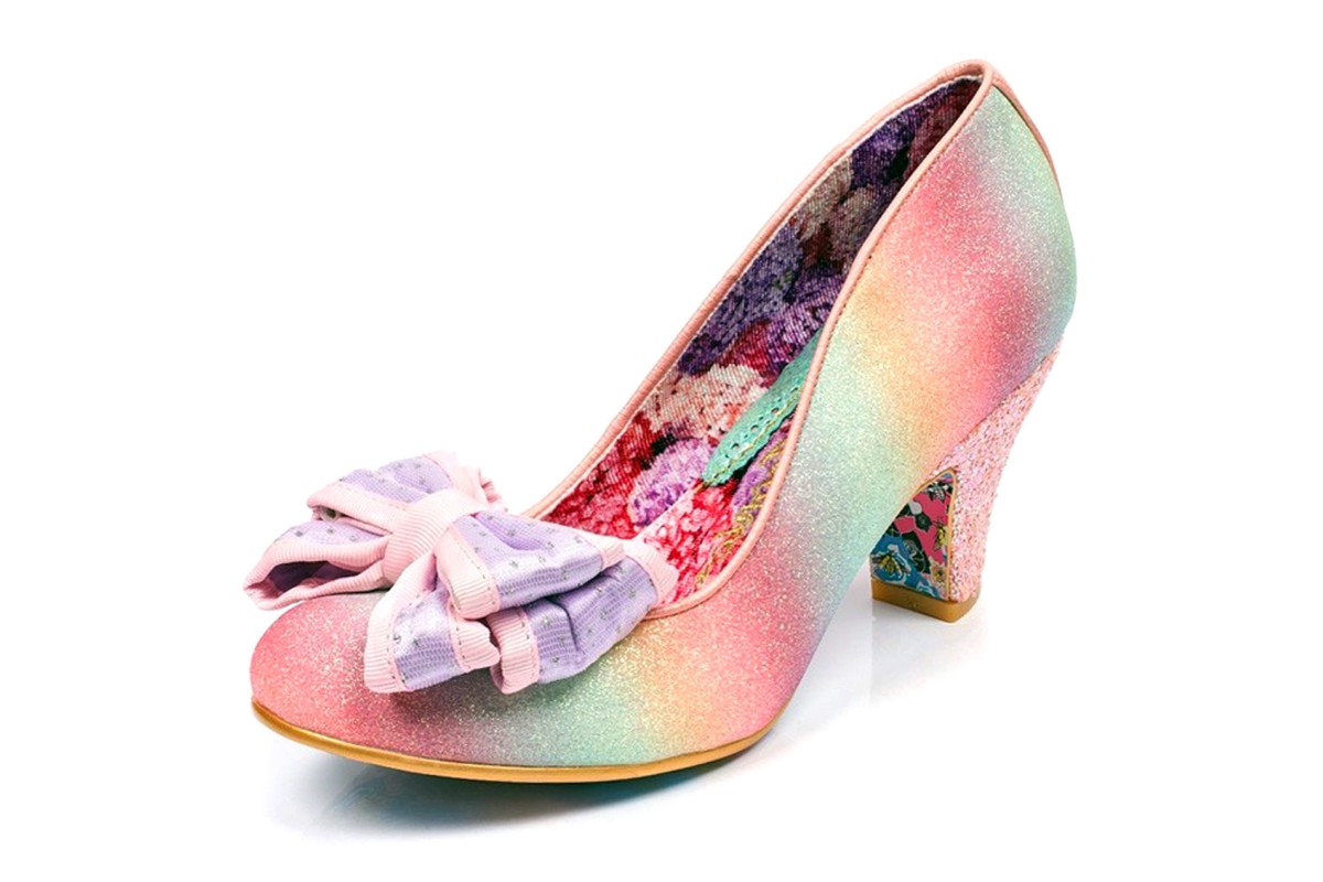 glitter mid heel court shoes