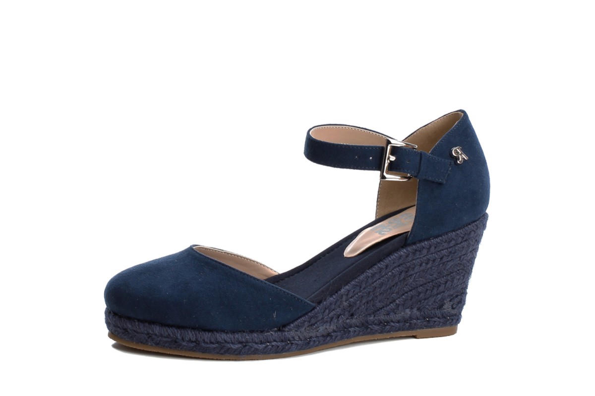 blue wedge espadrille shoes