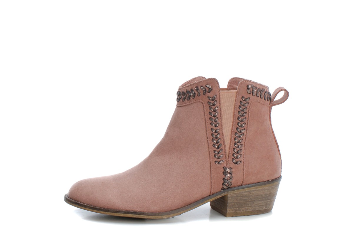 pink block heel ankle boots