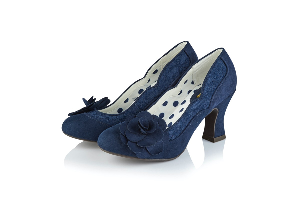 navy blue lace heels