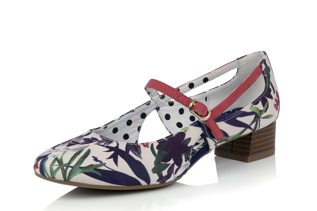 floral low heel shoes
