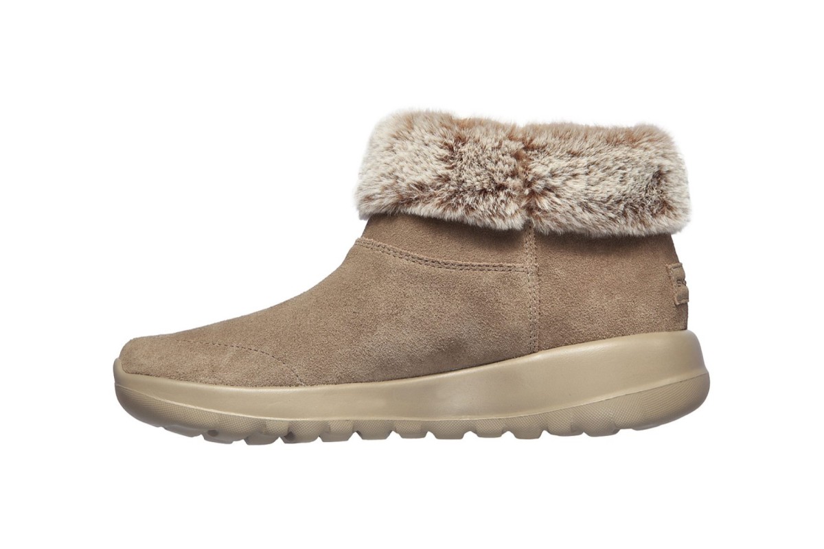 skechers tan suede faux fur lined ankle boots