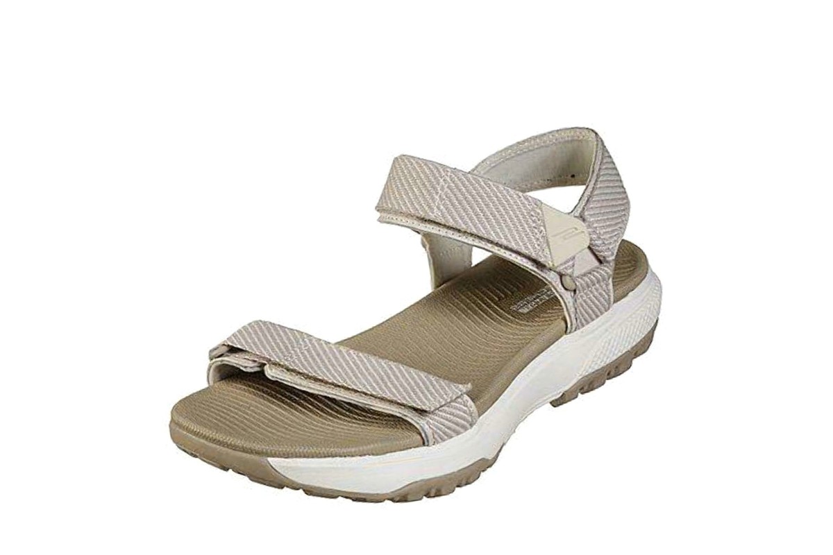 skechers outdoor ultra cherry creek taupe beige flat comfort walking sandals 106556